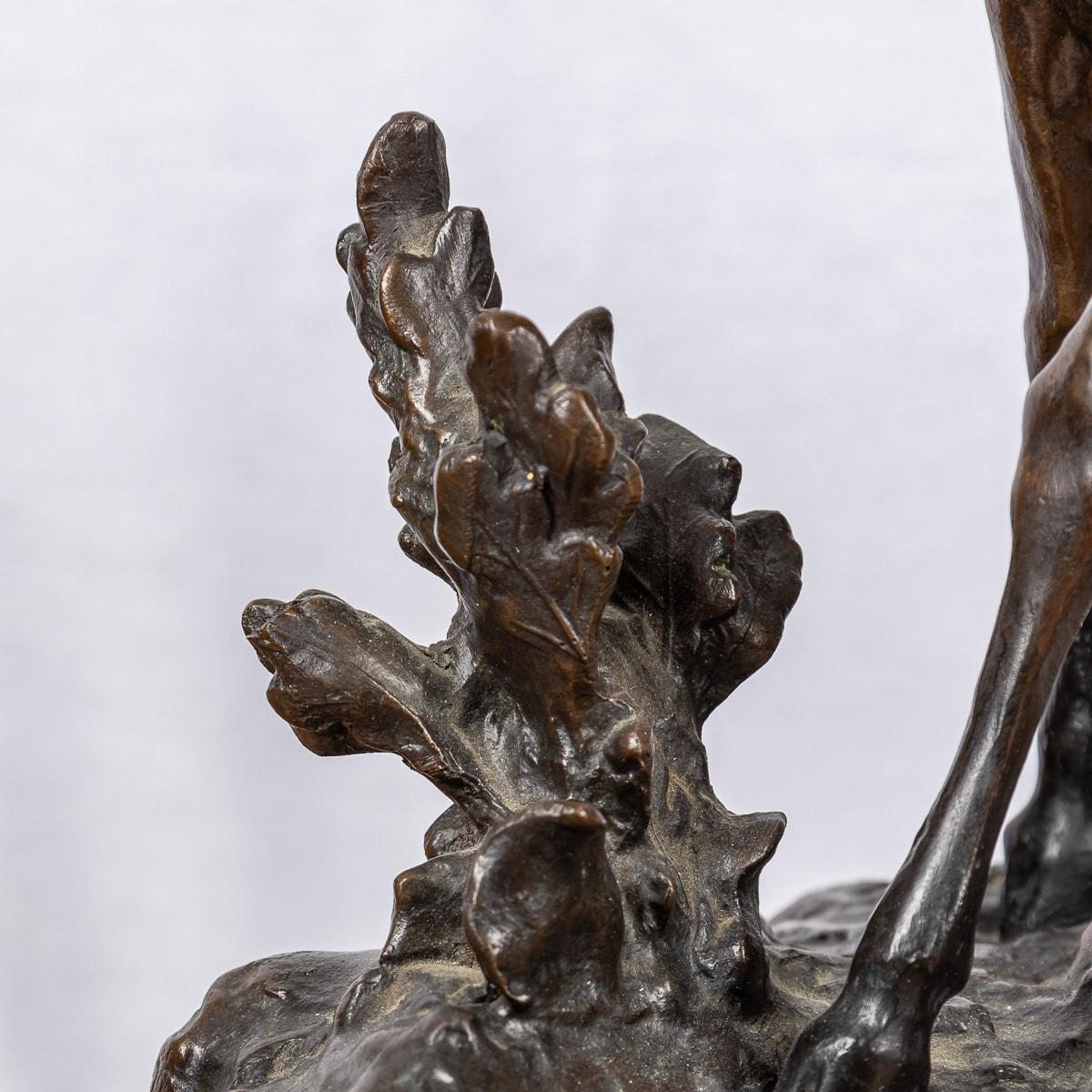 19th Century French Bronze Of A Stag & Doe, Prosper Lecourtier (1851-1925) For Sale 12