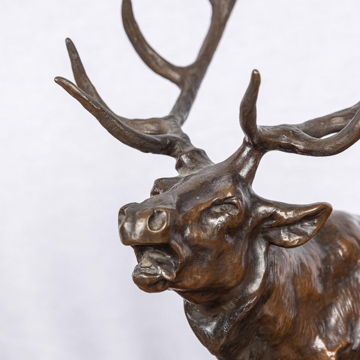 19th Century French Bronze Of A Stag & Doe, Prosper Lecourtier (1851-1925) 3