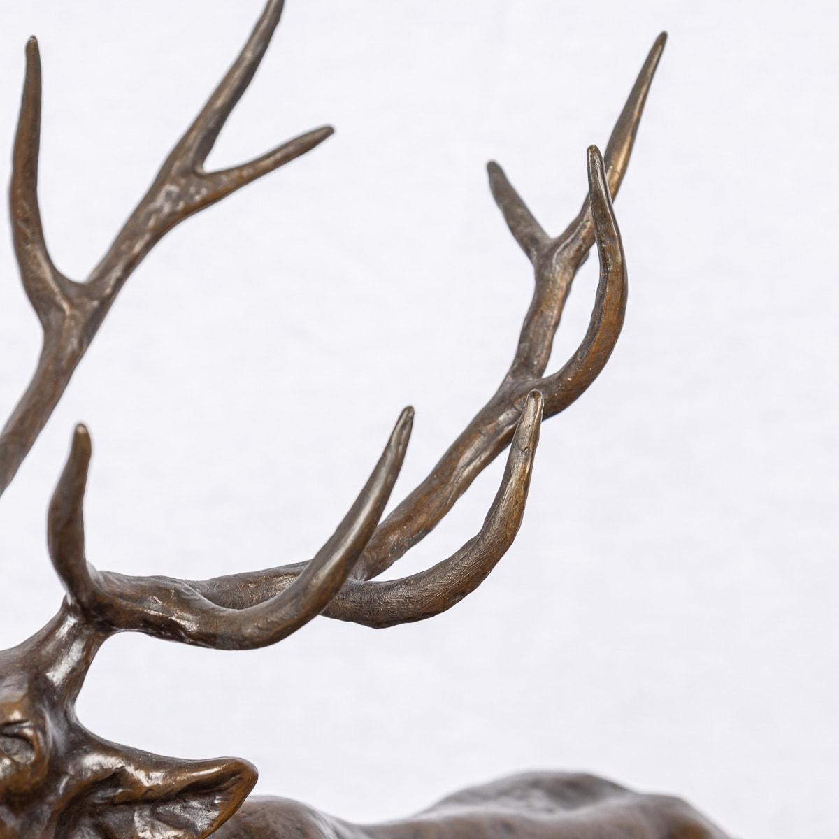 19th Century French Bronze Of A Stag & Doe, Prosper Lecourtier (1851-1925) 5