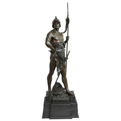 19th Century French Bronze of a Warrior, Artist Signed Picault, Titled "Patria"