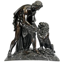 19th Century French Bronze of Androclus and the Lion