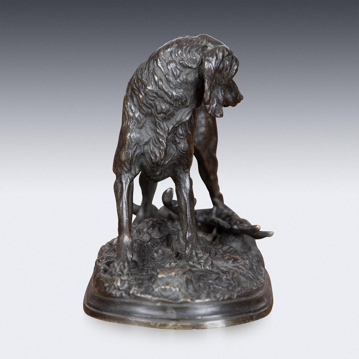 19th Century French Bronze of Setter with Hare, Jules Moigniez, C.1835-1894 1
