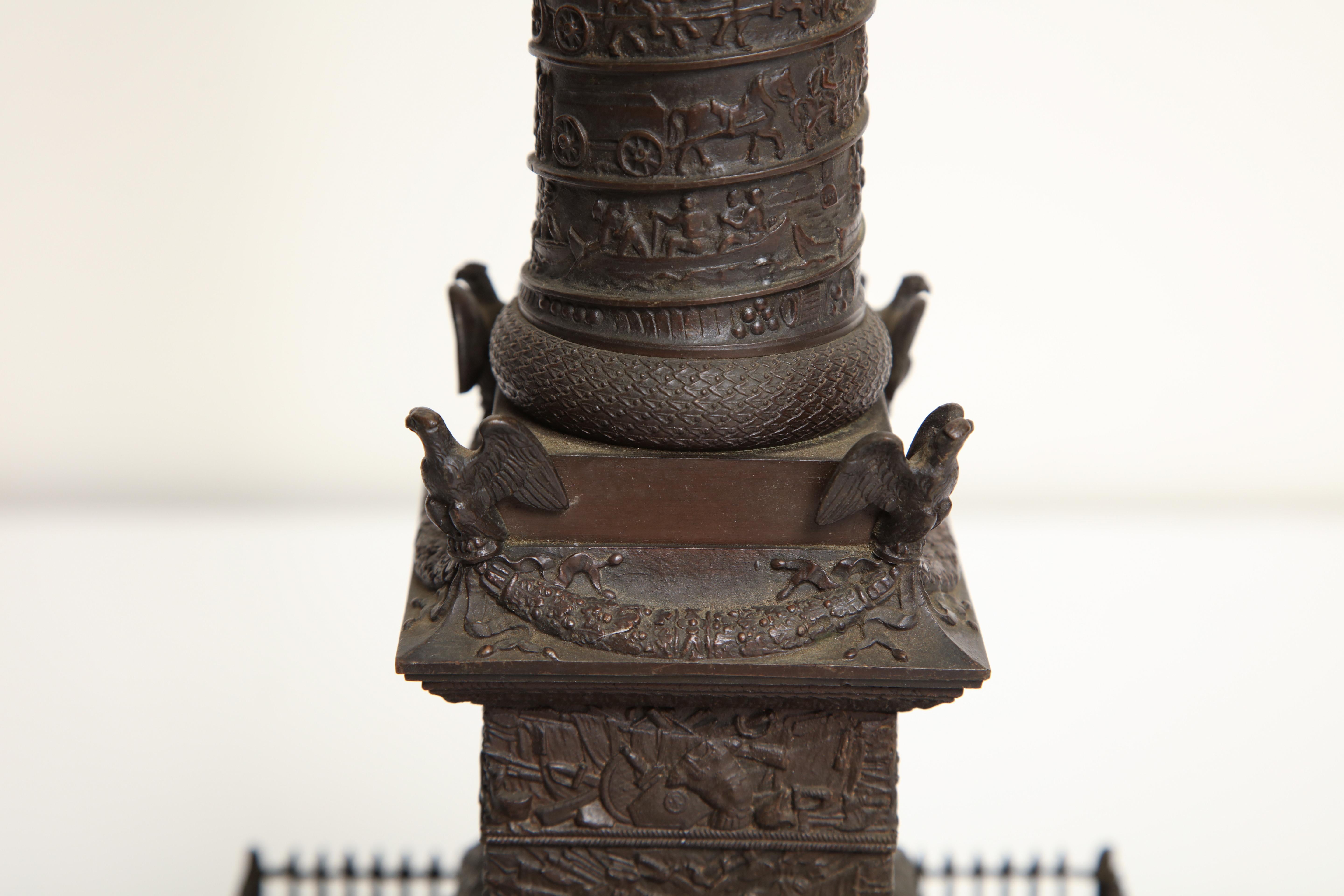 19th Century French, Bronze Place Vendome Column For Sale 6