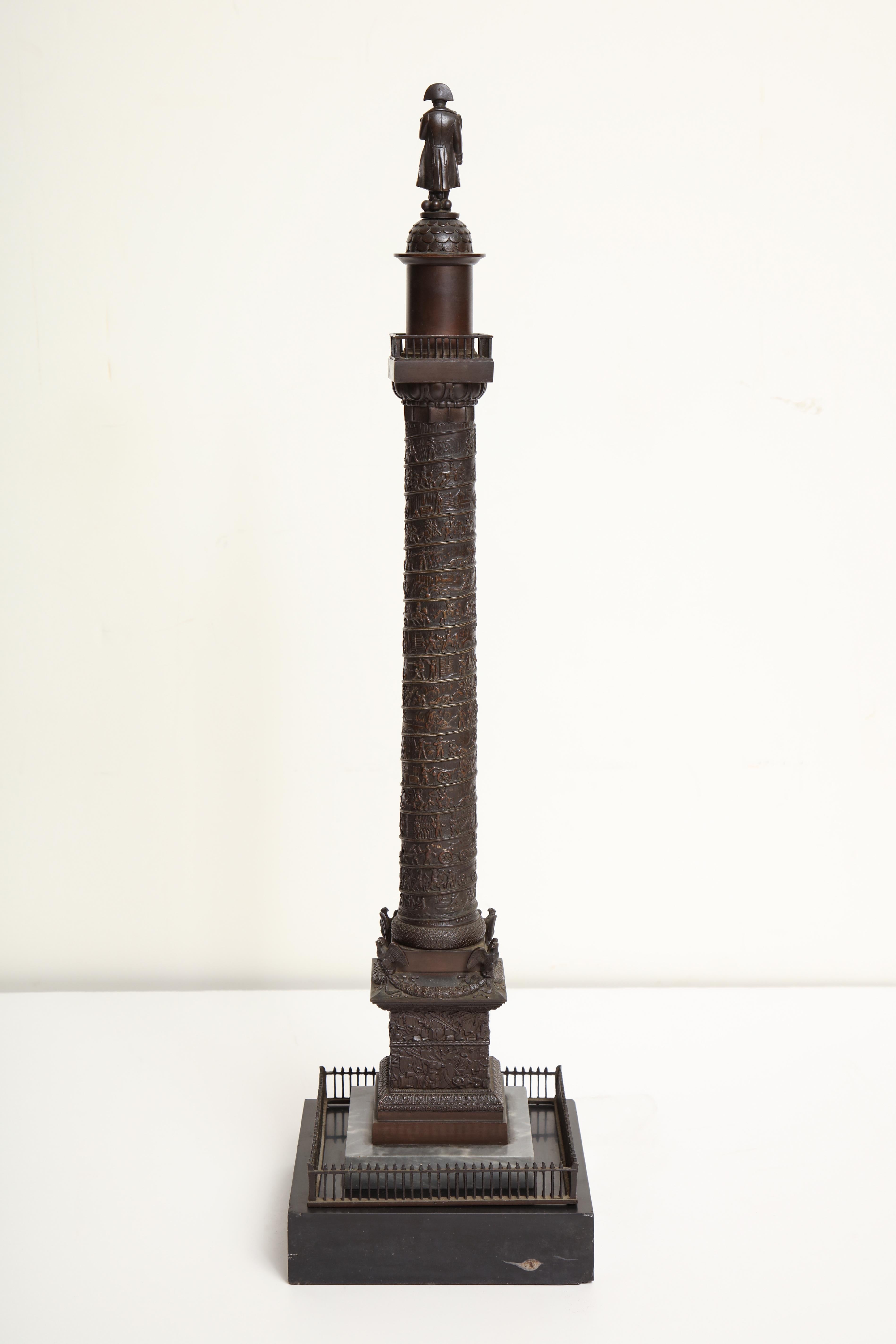 19th Century French, Bronze Place Vendome Column For Sale 8