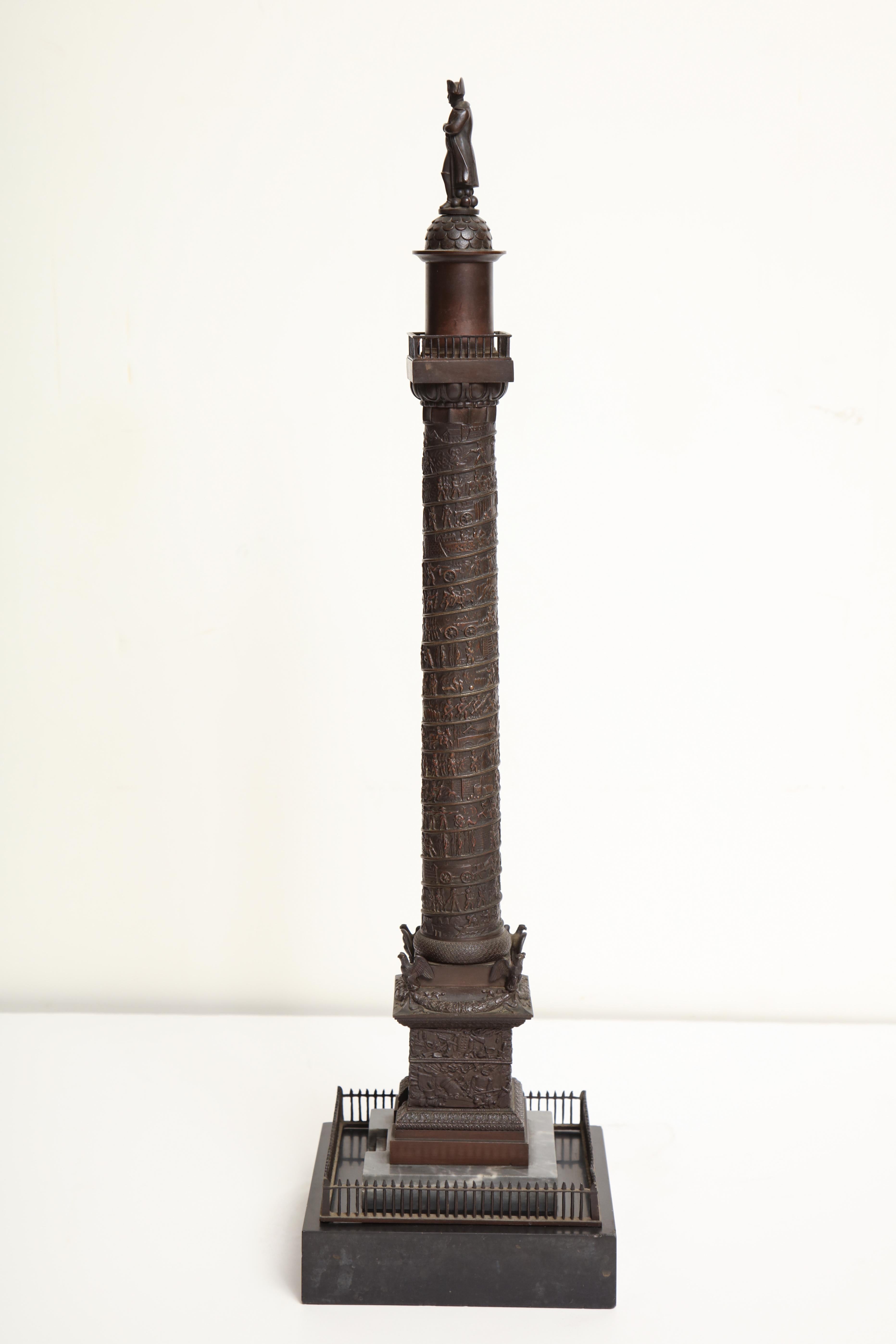 19th Century French, Bronze Place Vendome Column For Sale 9