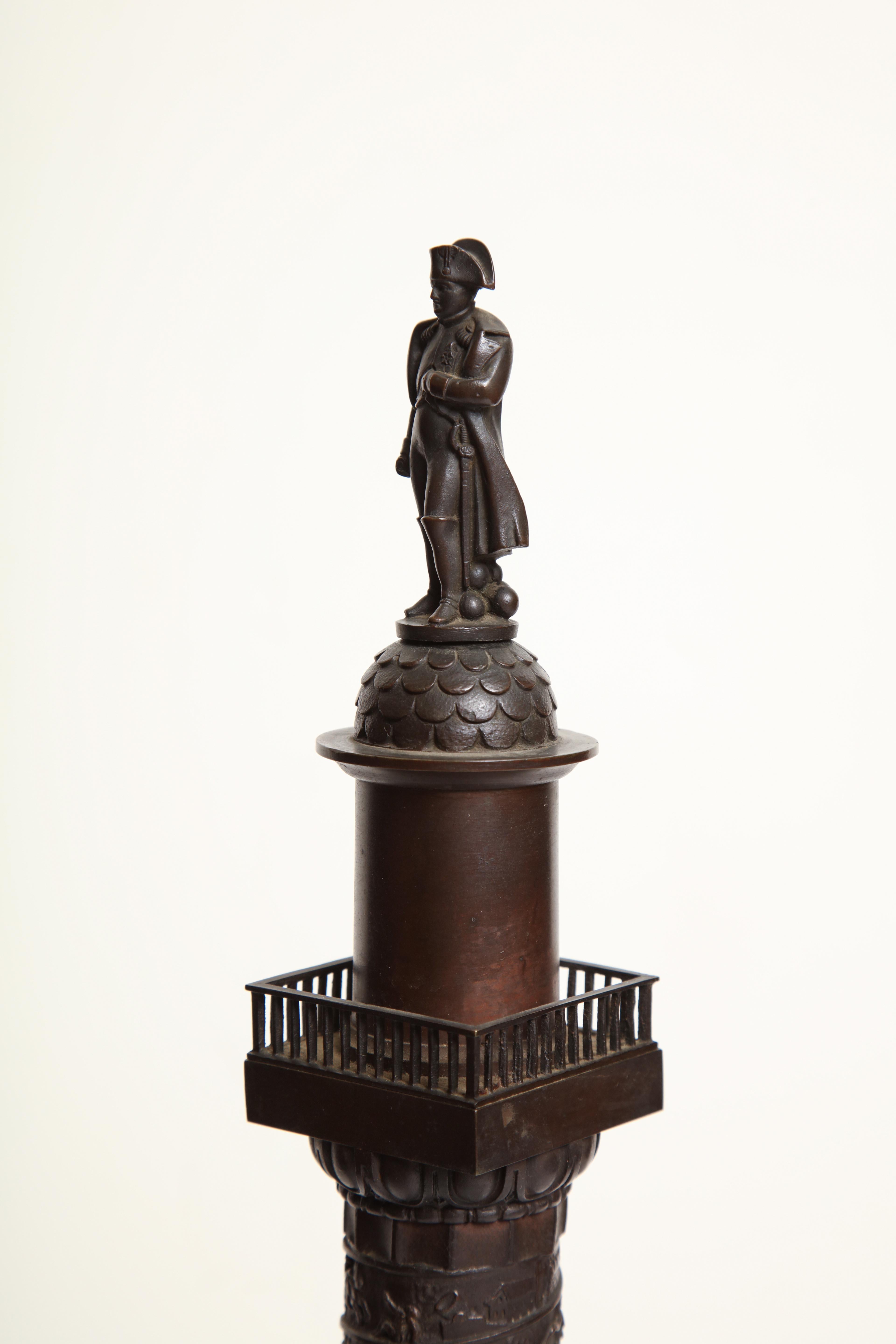 19th Century French, Bronze Place Vendome Column For Sale 11