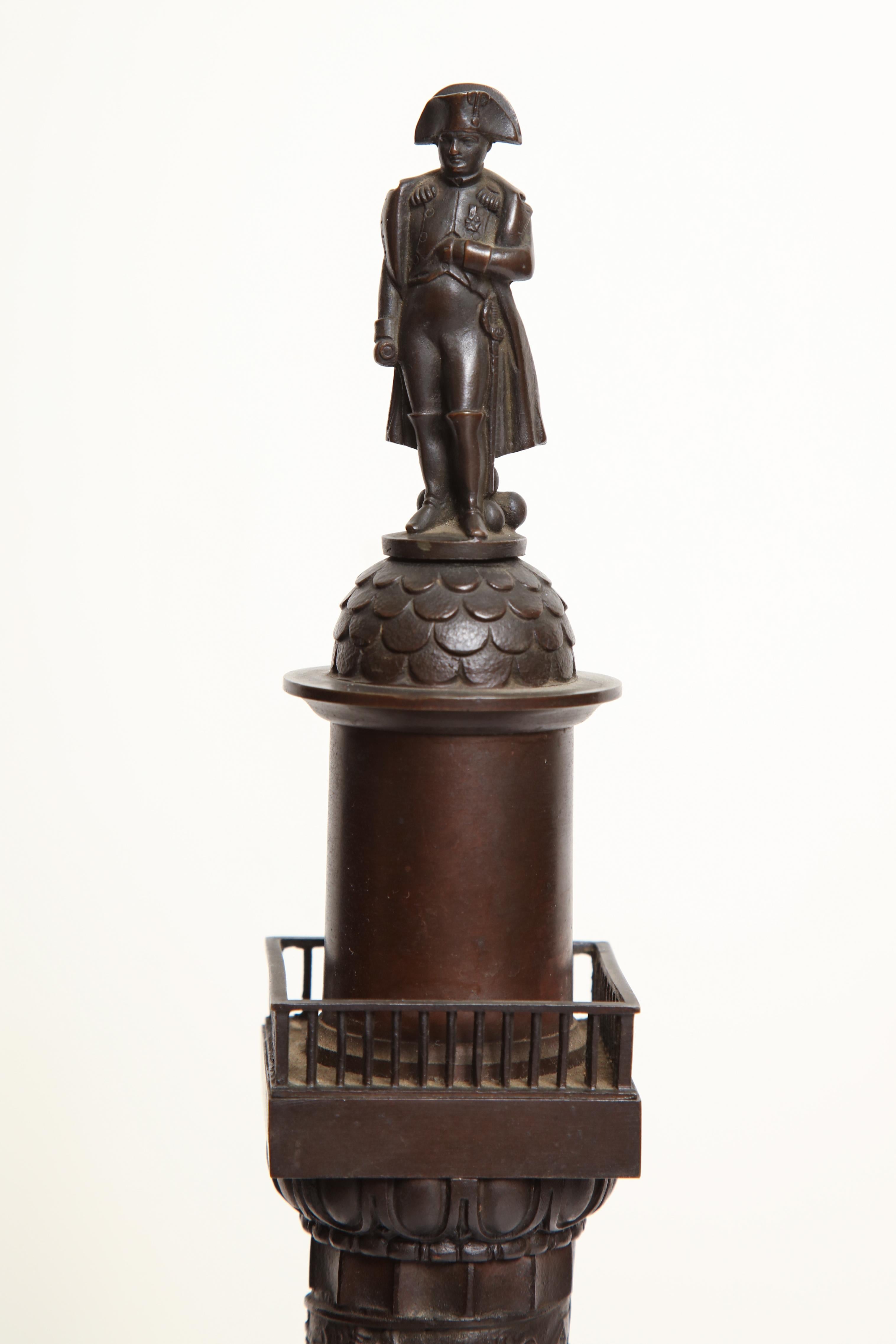 Grand Tour 19th Century French, Bronze Place Vendome Column For Sale