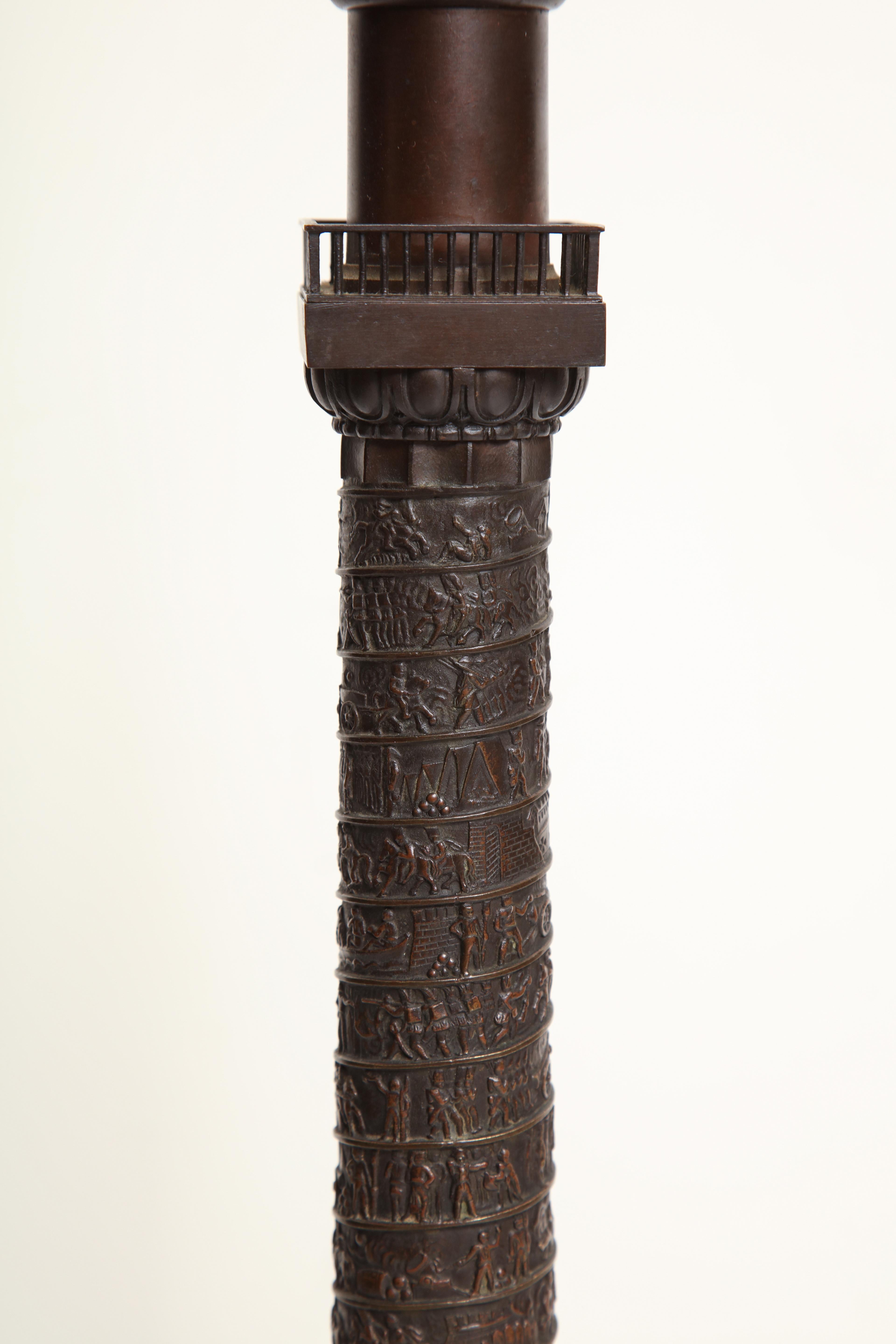 19th Century French, Bronze Place Vendome Column In Good Condition For Sale In New York, NY