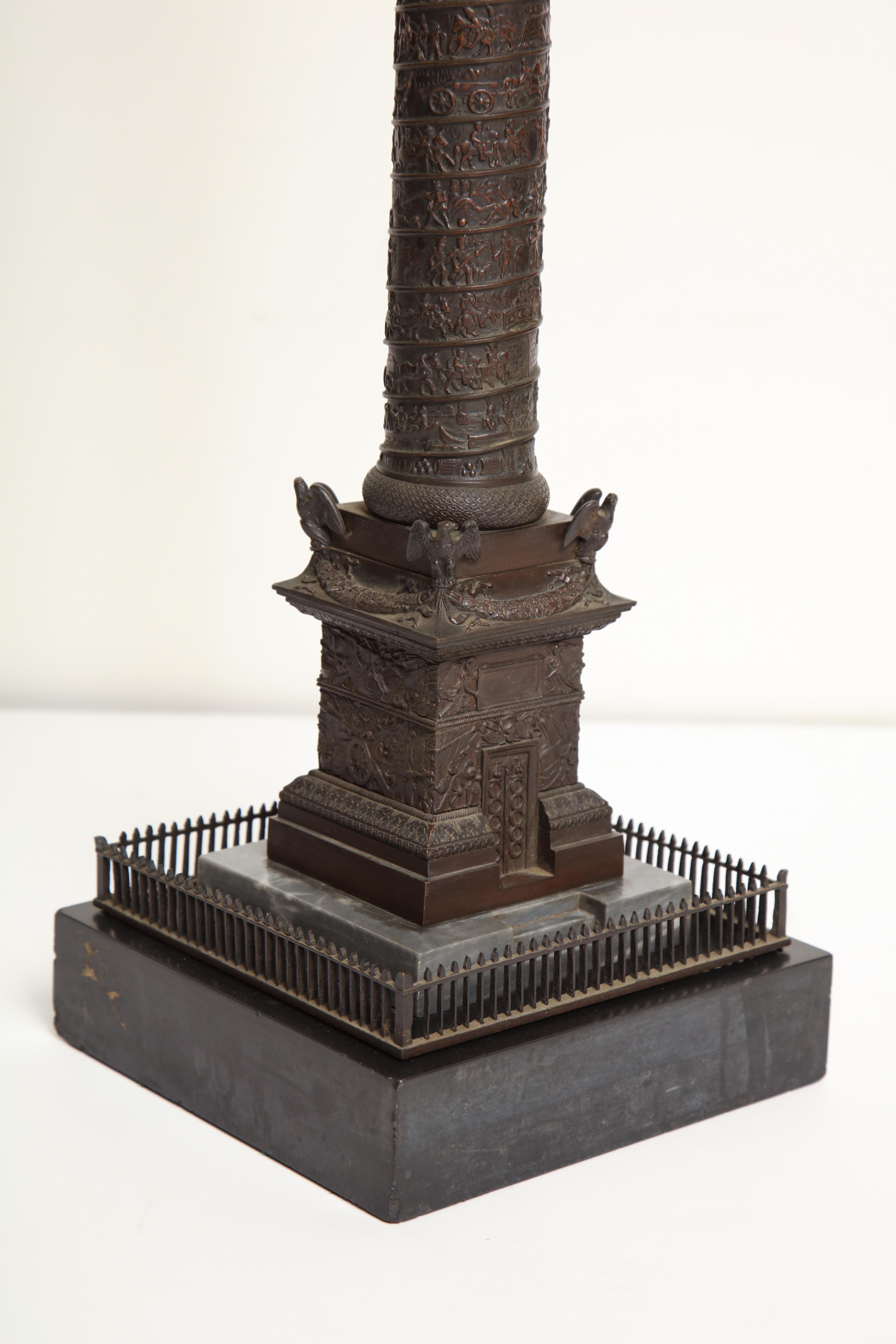 19th Century French, Bronze Place Vendome Column For Sale 3