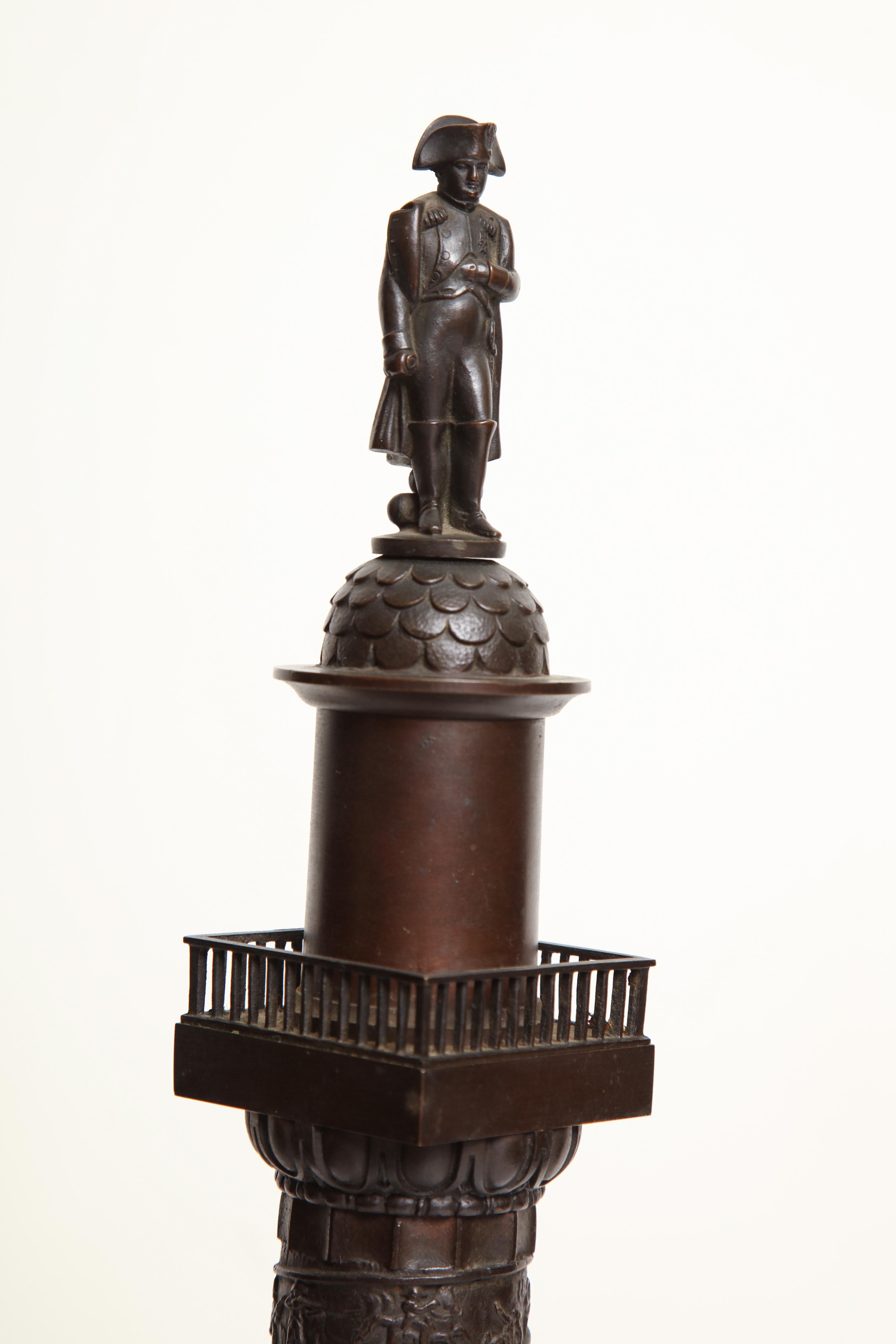 19th Century French, Bronze Place Vendome Column For Sale 4