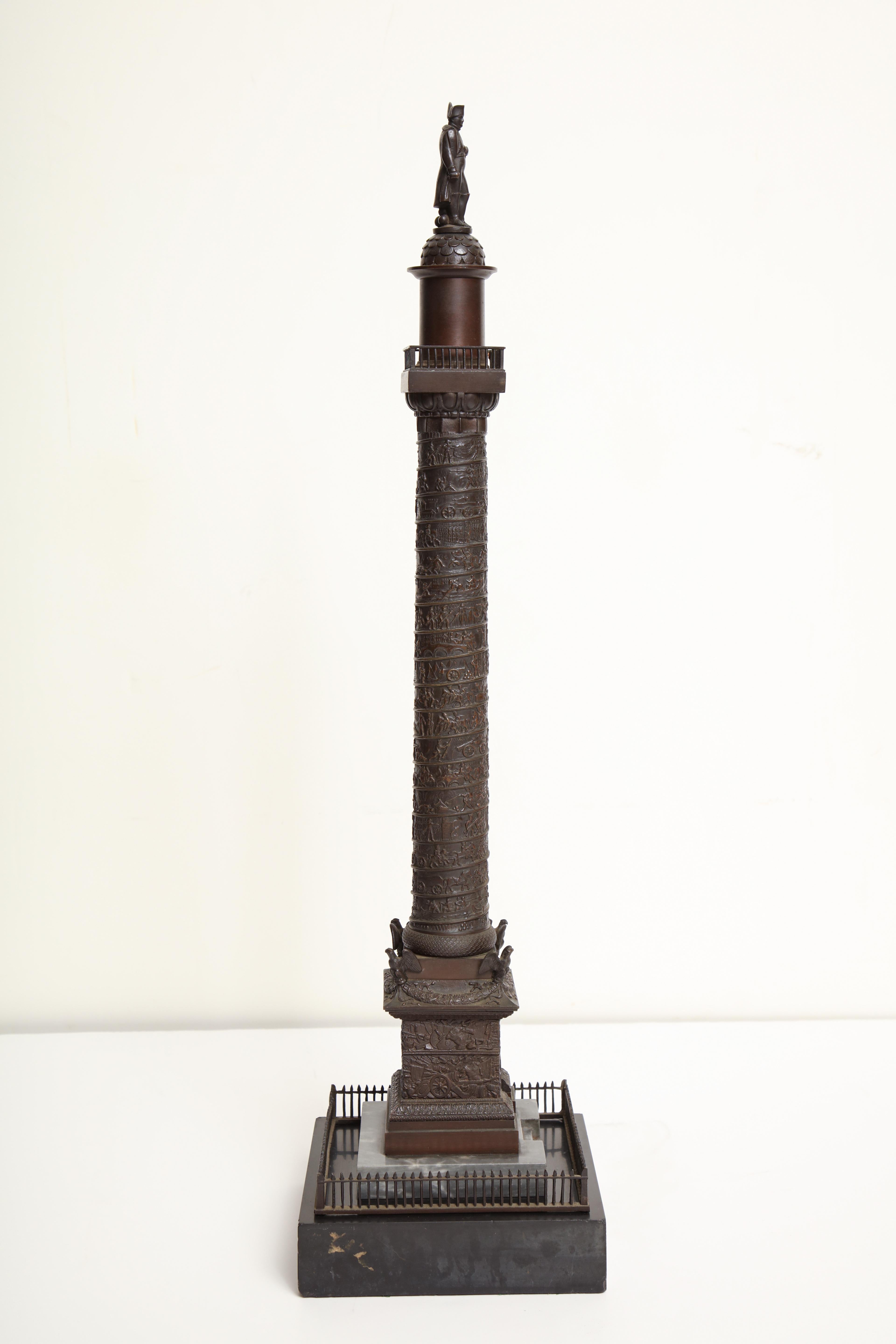 19th Century French, Bronze Place Vendome Column For Sale 5
