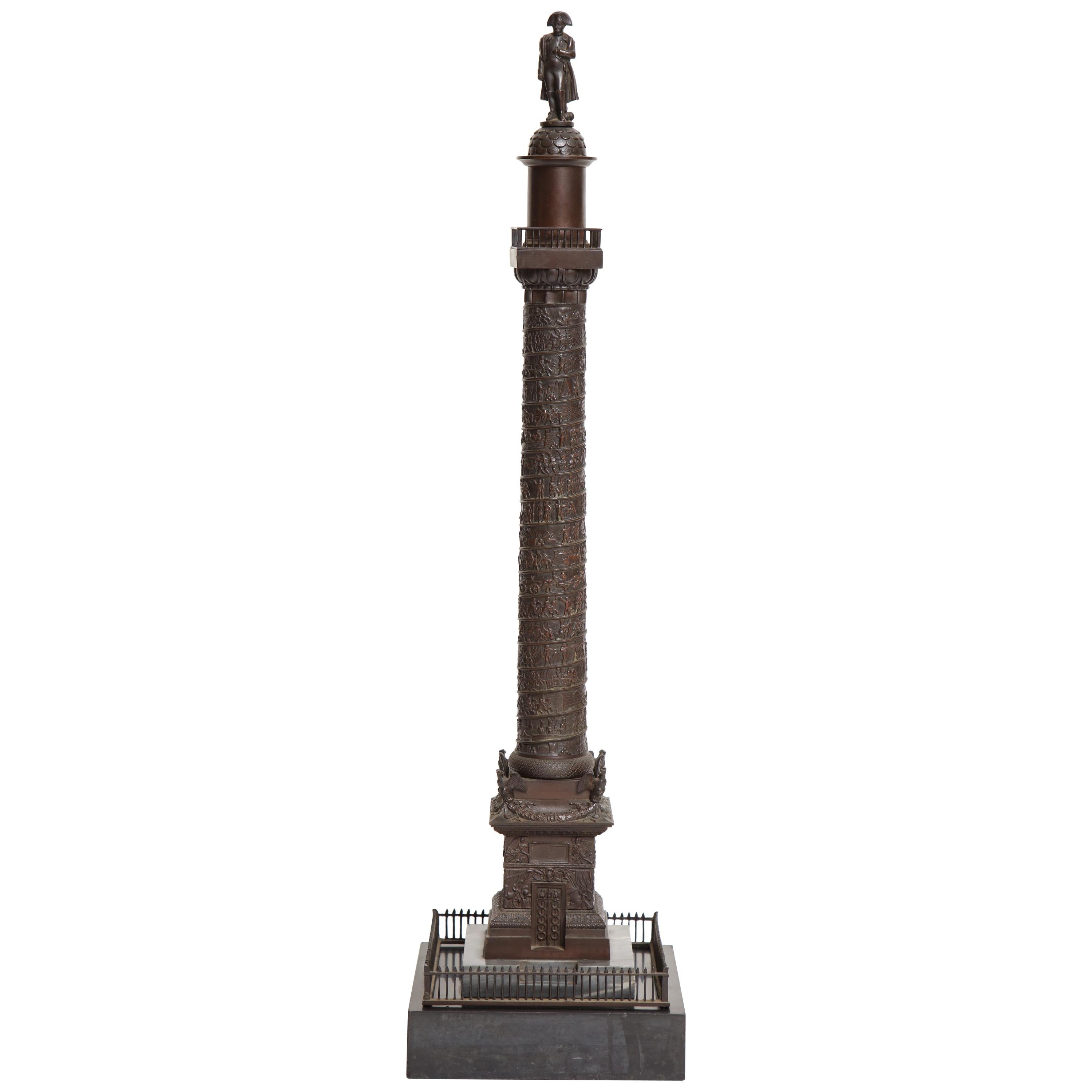 19th Century French, Bronze Place Vendome Column For Sale