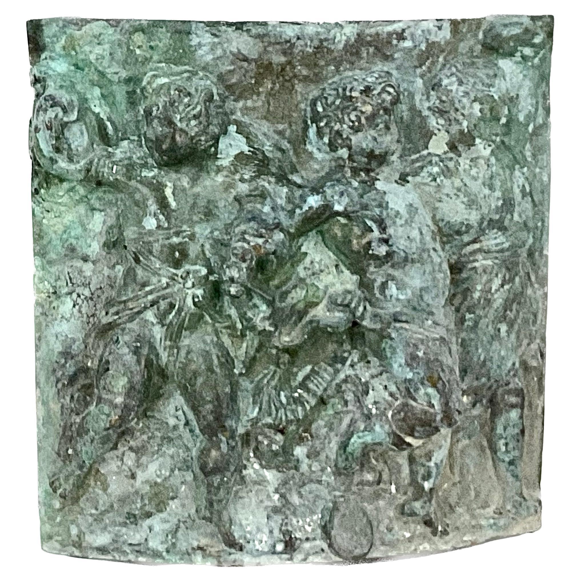 Plaque française du 19ème siècle en bronze représentant trois anges en vente 1