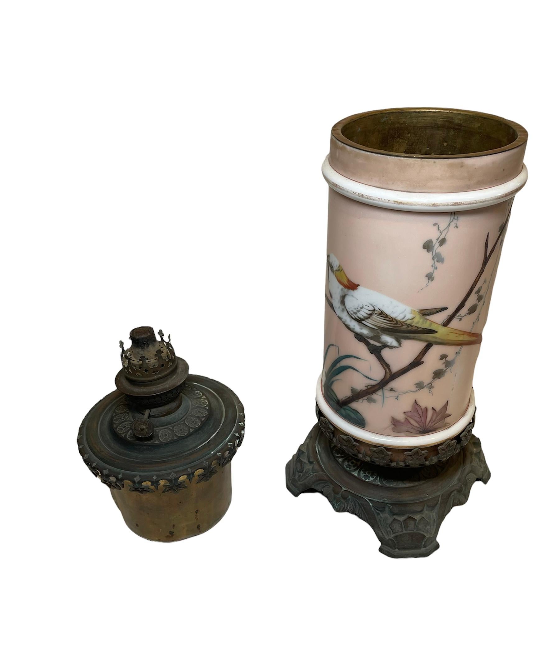 Lampe à huile française en porcelaine de bronze représentant un ouragan, XIXe siècle en vente 4