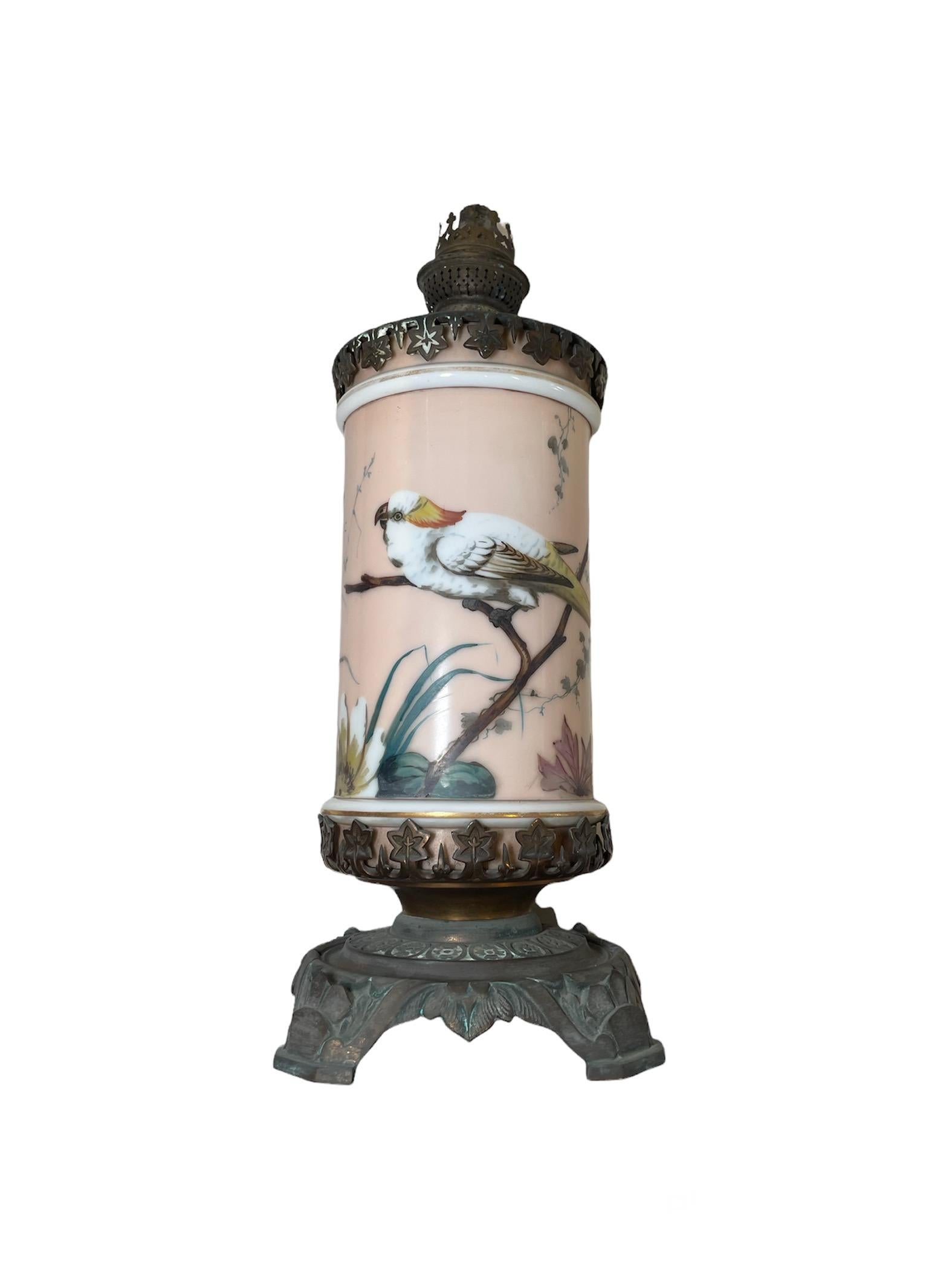 Lampe à huile française en porcelaine de bronze représentant un ouragan, XIXe siècle en vente 9