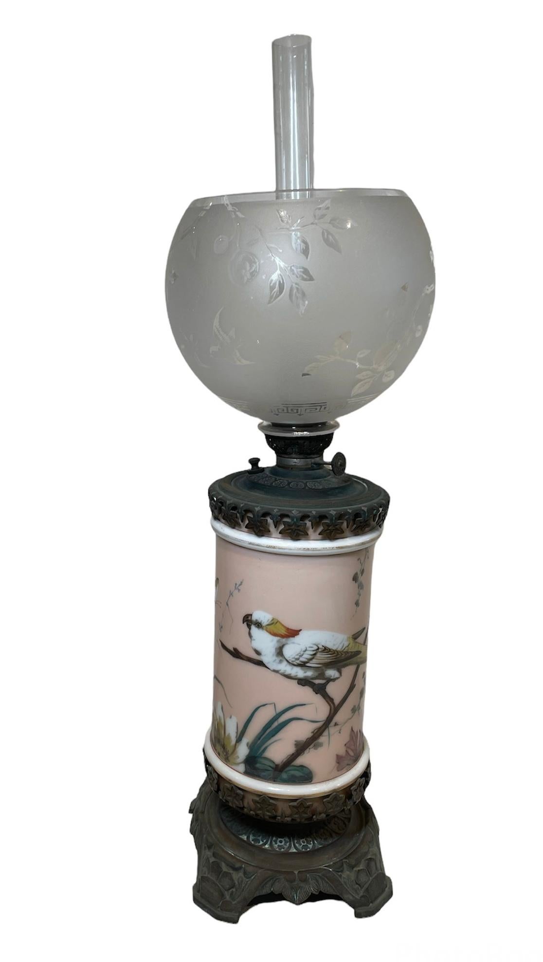 Lampe à huile française en porcelaine de bronze représentant un ouragan, XIXe siècle en vente 13