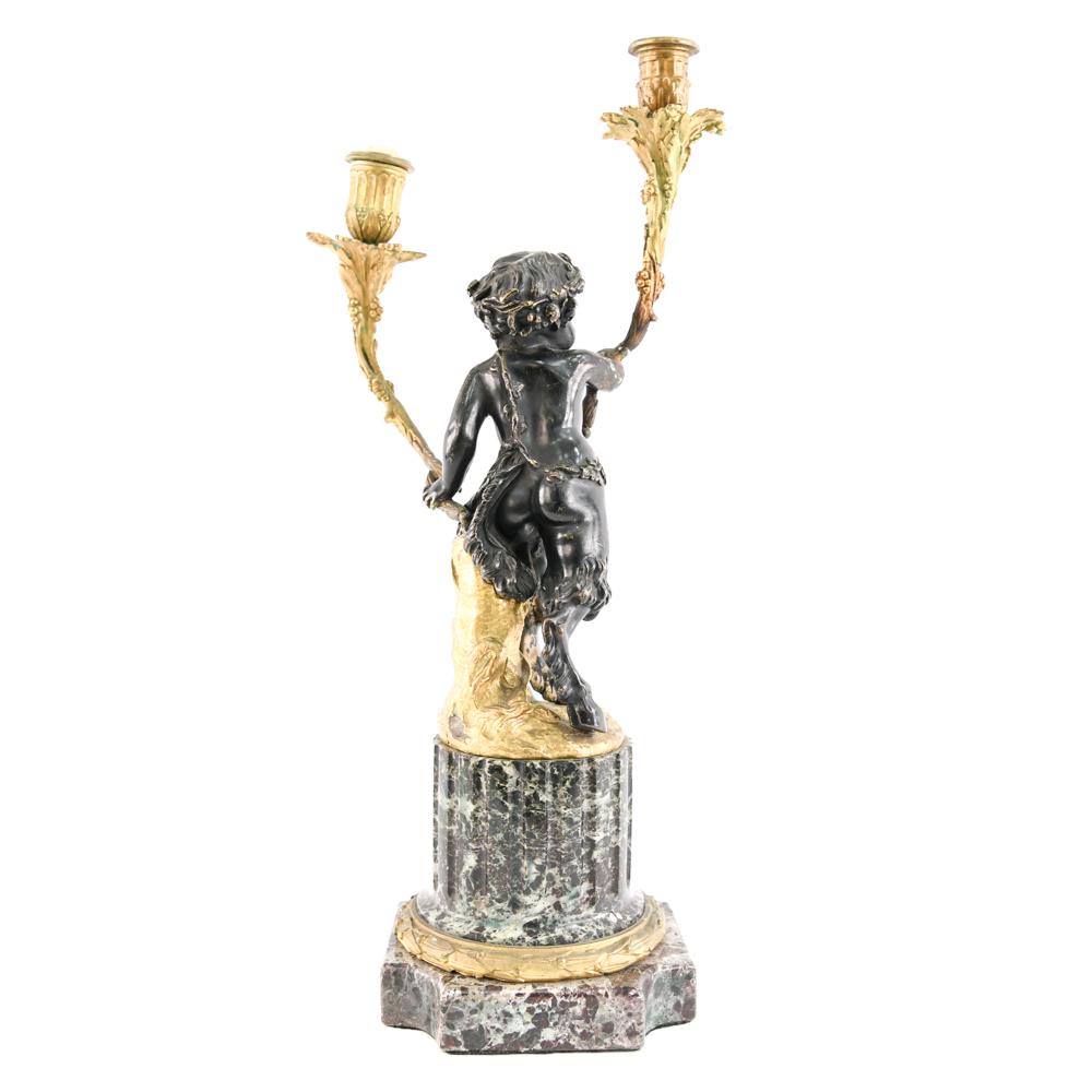 19th Century French Bronze Satyr Candleholder 8