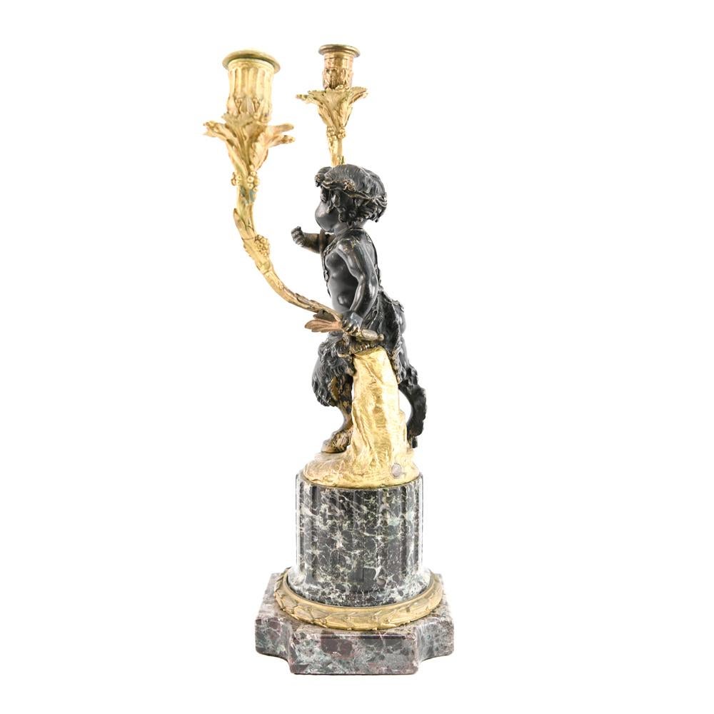 19th Century French Bronze Satyr Candleholder 9