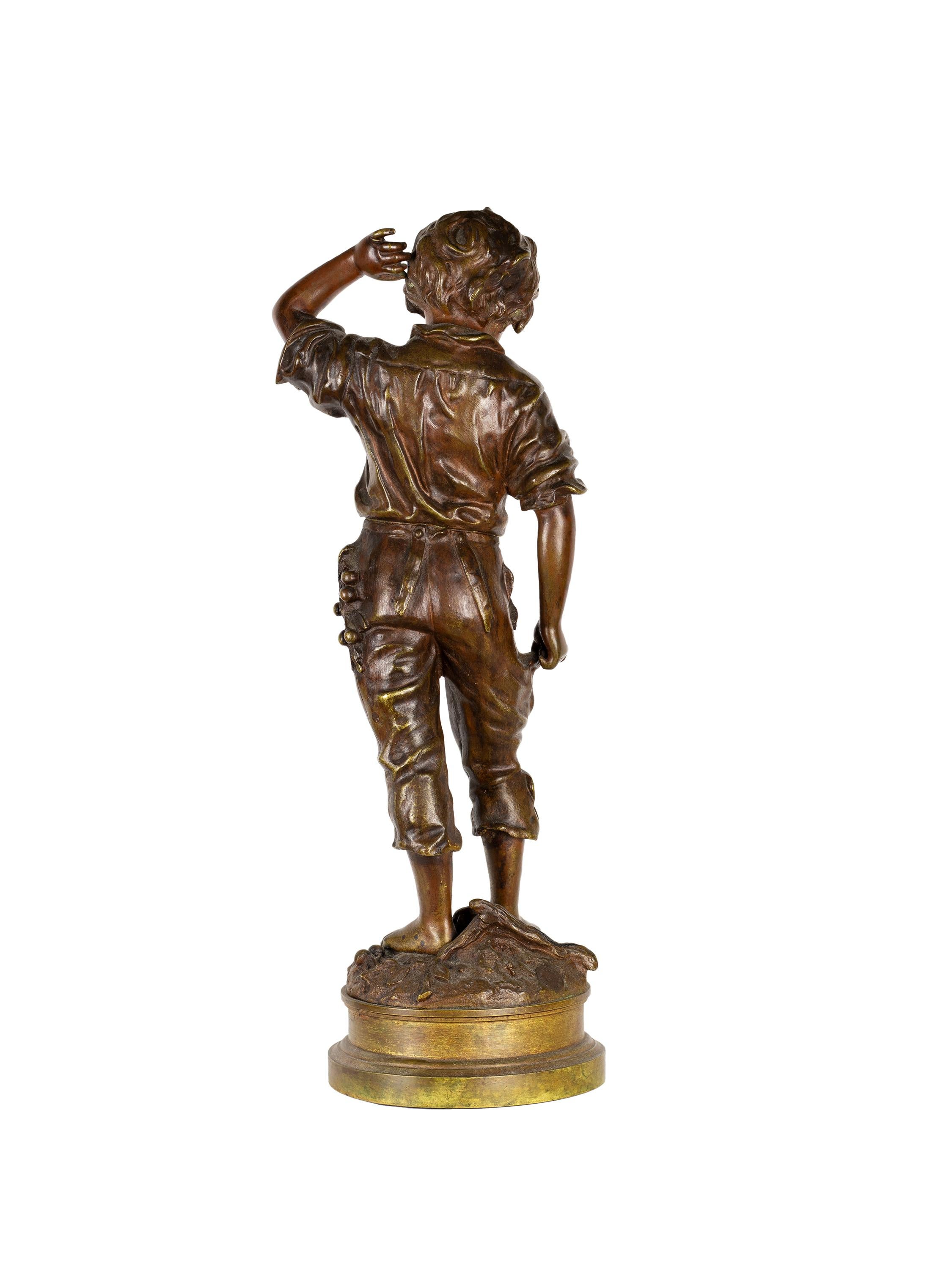 Französische Bronzeskulptur des 19. Jahrhunderts mit dem Titel Ein Unfall von Charles Anfrie (Napoleon III.) im Angebot