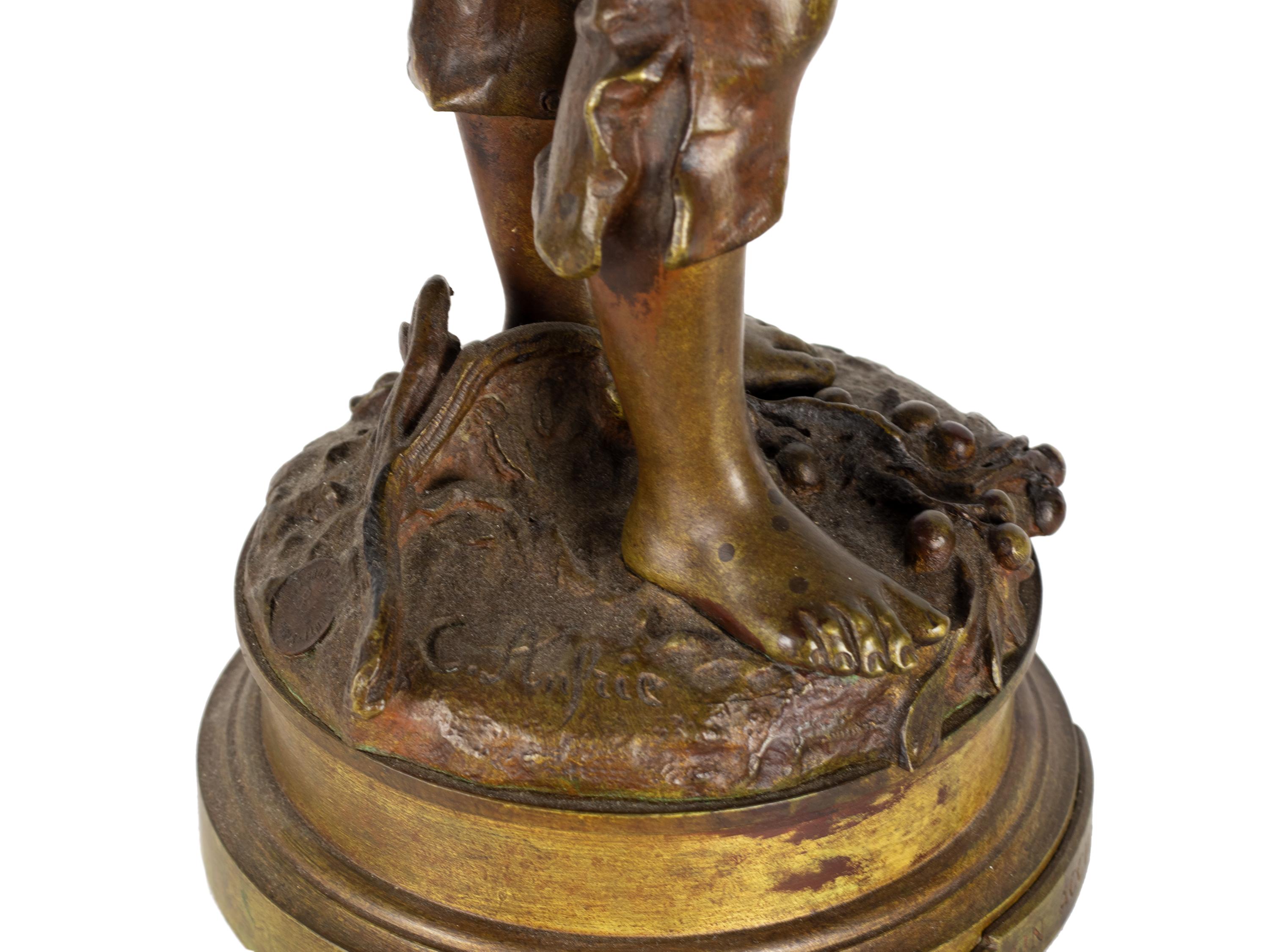 19th Century French Bronze Sculpture entitled An accident by Charles Anfrie For Sale 2