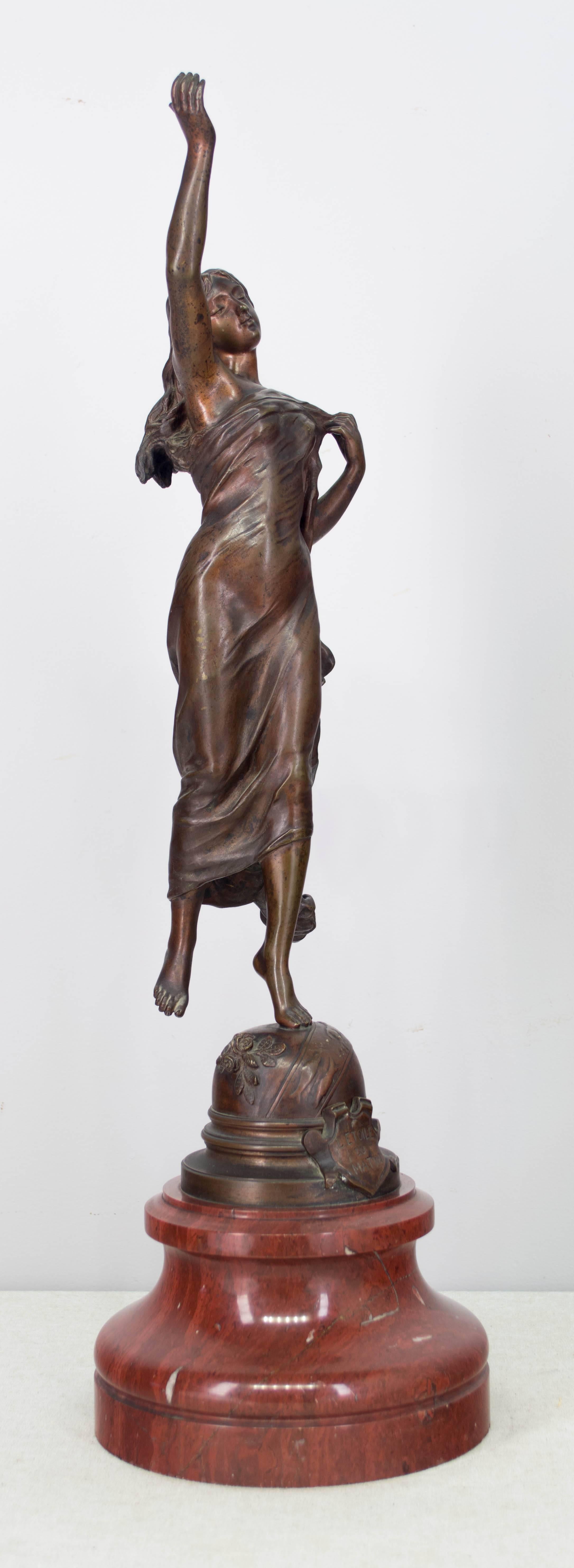 19th century, French bronze sculpture by Adrien-Etienne Gaudez (1845-1902) entitled 