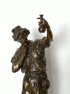19th Century French Bronze Sculpture 'Le chercheurby' Émile Louis Picault