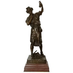 19th Century French Bronze Sculpture 'Le chercheurby' Émile Louis Picault