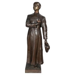 Antique 19th Century French Bronze Sculpture of a Priest