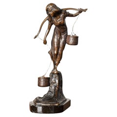 19th-Century French Bronze Sculpture of a Water Carrier