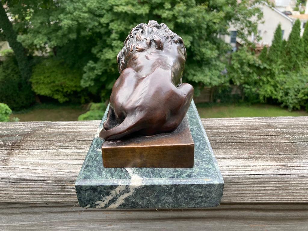 19th Century French Bronze Sculpture of Sleeping Lion by Jules Moigniez 2