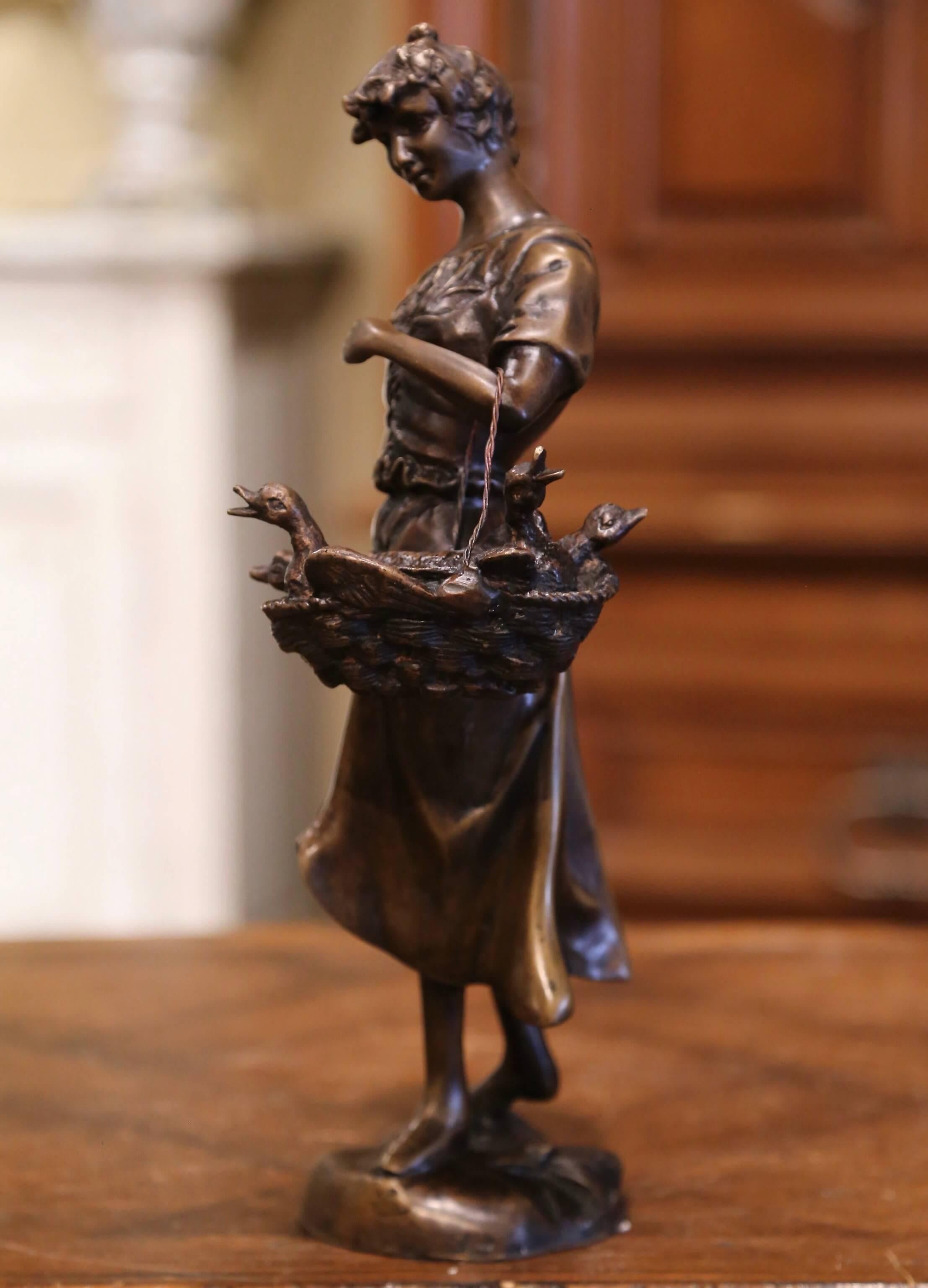 Belle Époque Scultura in bronzo francese del XIX secolo 
