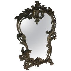 Miroir de table français de style Napoléon III du 19ème siècle en bronze plaqué argent