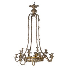 19th Century French Bronze Sixteen Light Candle Chandelier