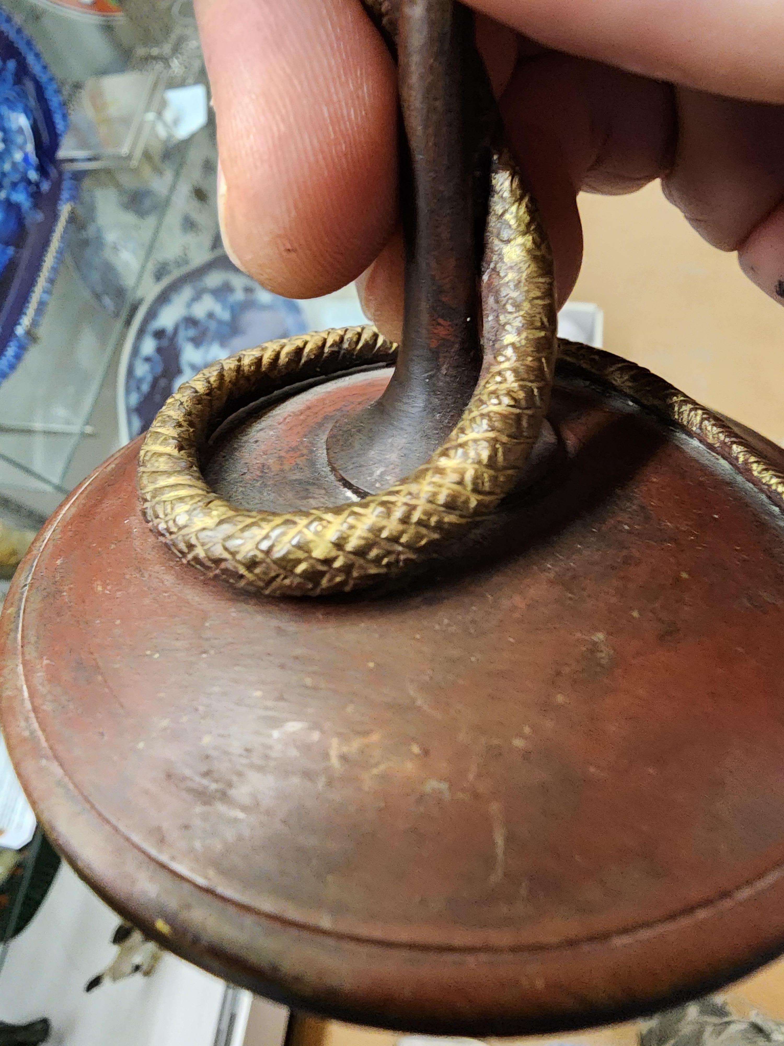 19th Century French Bronze Snake Candlesticks 7