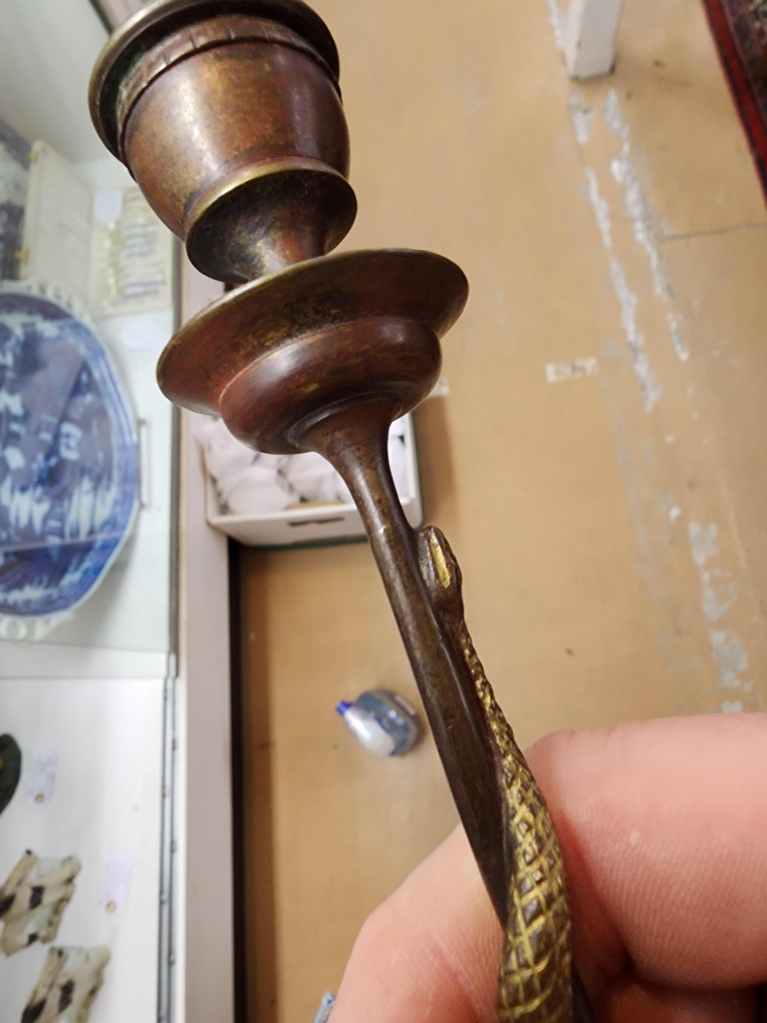 19th Century French Bronze Snake Candlesticks 10