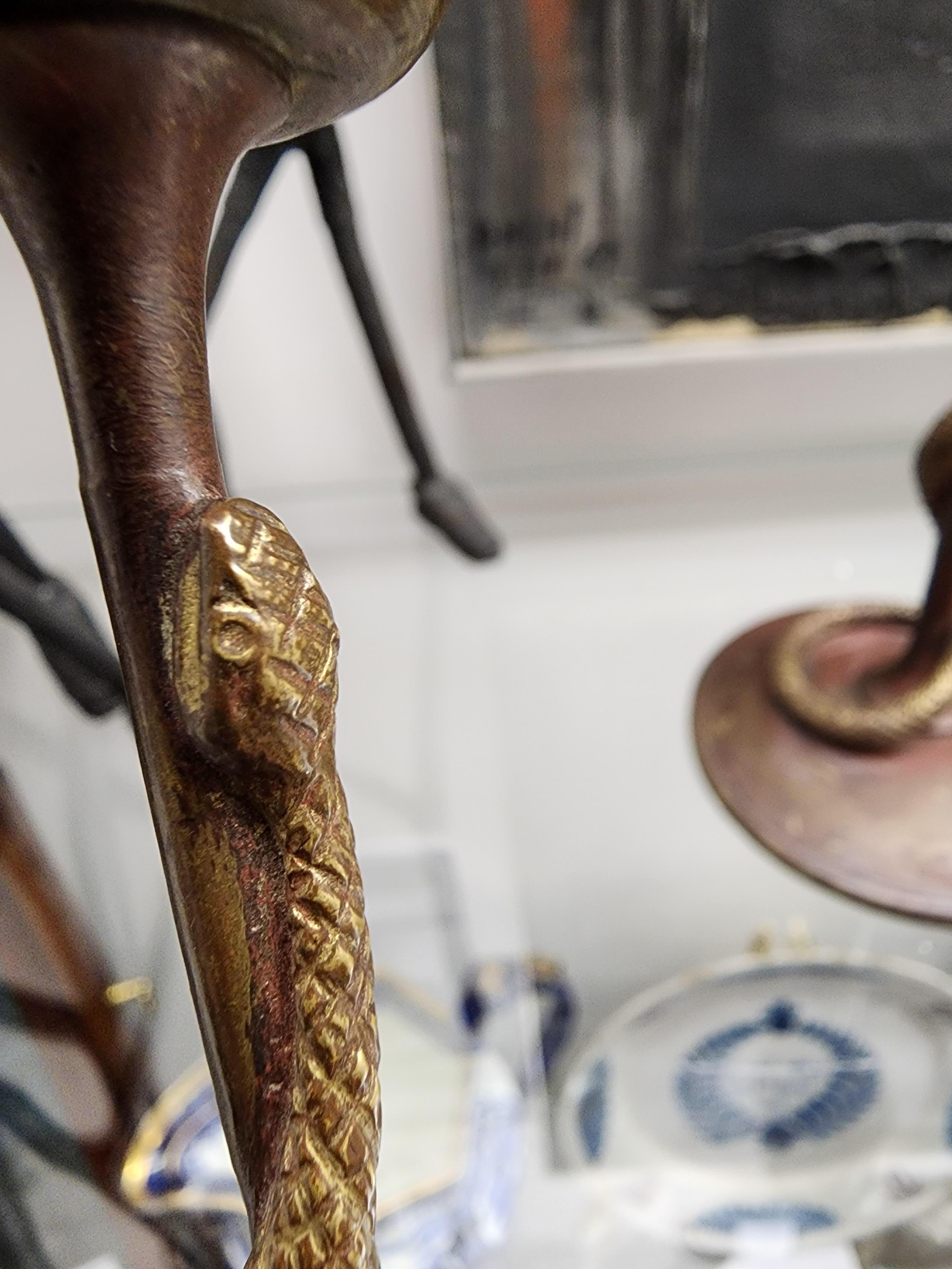 19th Century French Bronze Snake Candlesticks 11