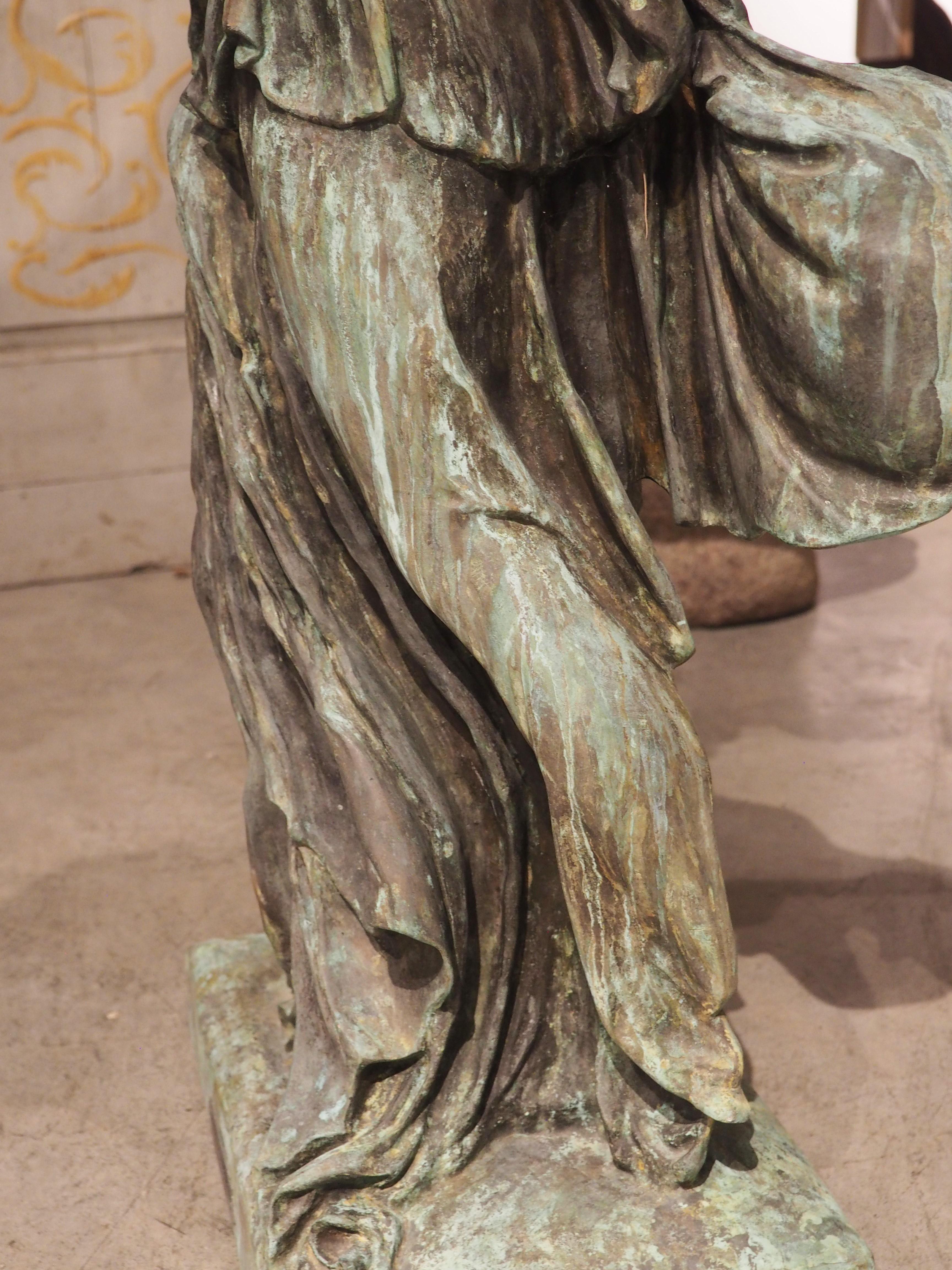 19th Century French Bronze Statue, La Victoire de Samothrace In Good Condition In Dallas, TX