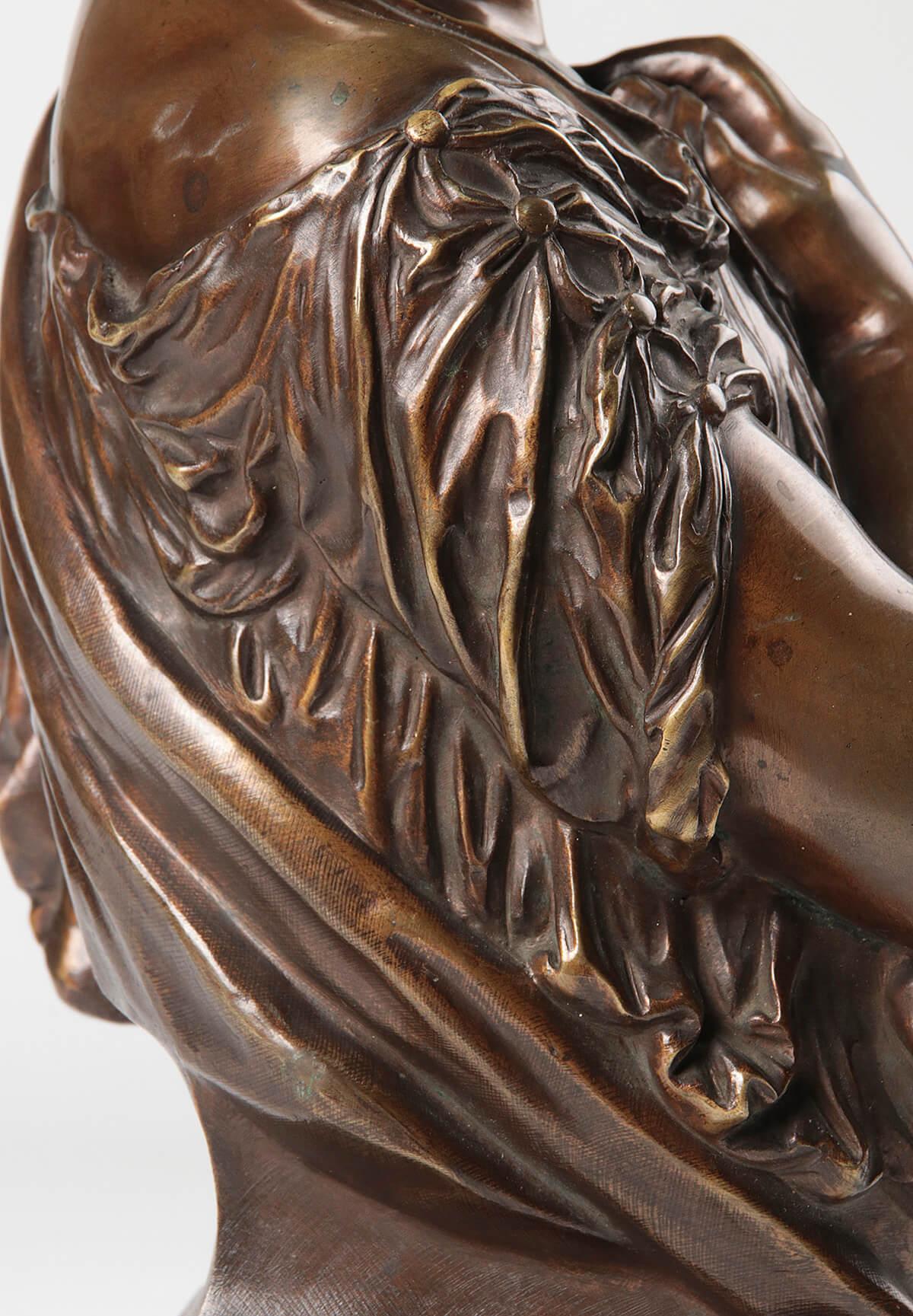 19th Century French Bronze Statue of a Boy Julius Caesar 10
