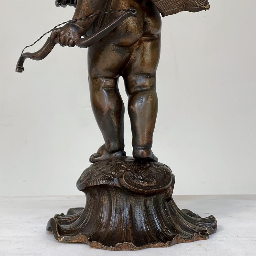 Statue de Cupidon en bronze français du 19e siècle en vente 4