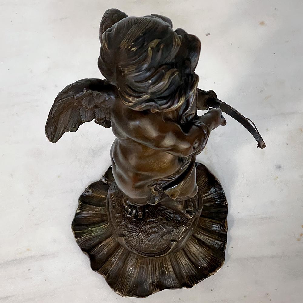 Statue de Cupidon en bronze français du 19e siècle en vente 8