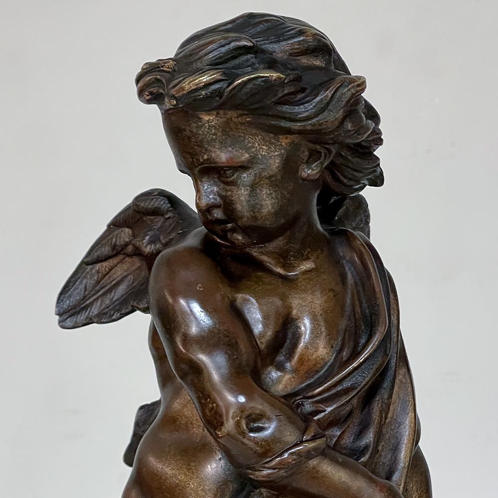 Statue de Cupidon en bronze français du 19e siècle en vente 9