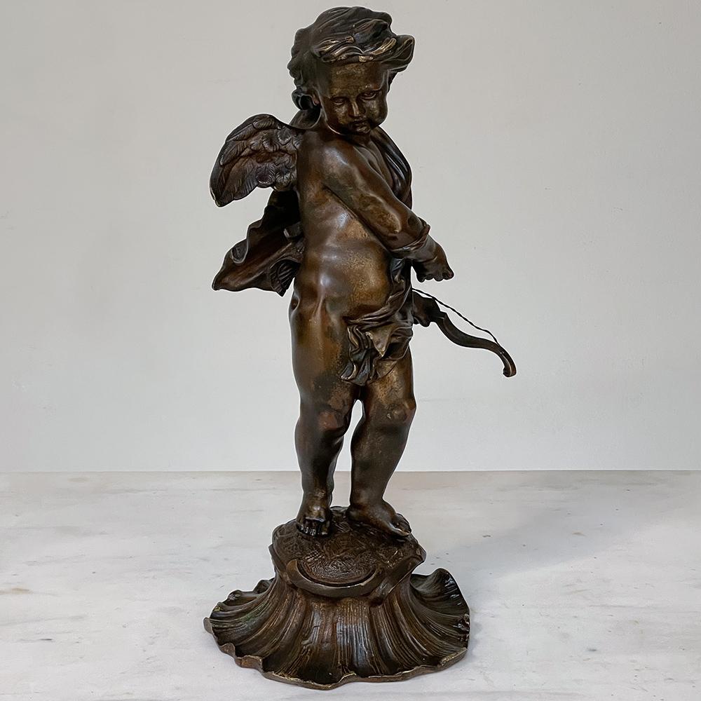 Fait main Statue de Cupidon en bronze français du 19e siècle en vente