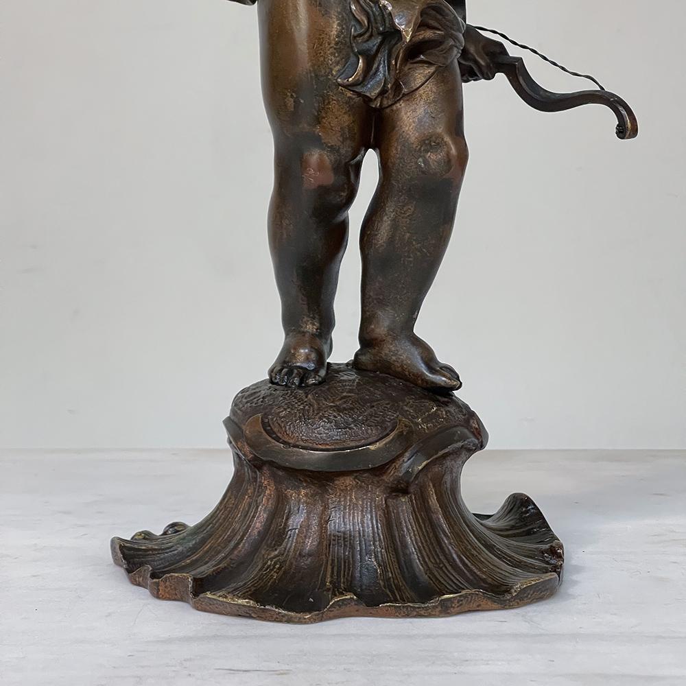 Fine XIX secolo Statua di bronzo francese di Cupido del XIX secolo in vendita