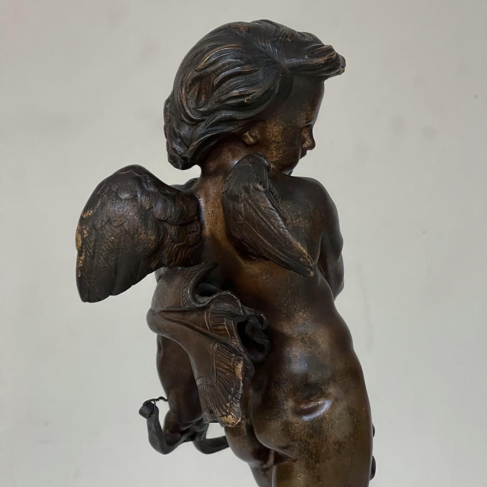 Statue de Cupidon en bronze français du 19e siècle en vente 1