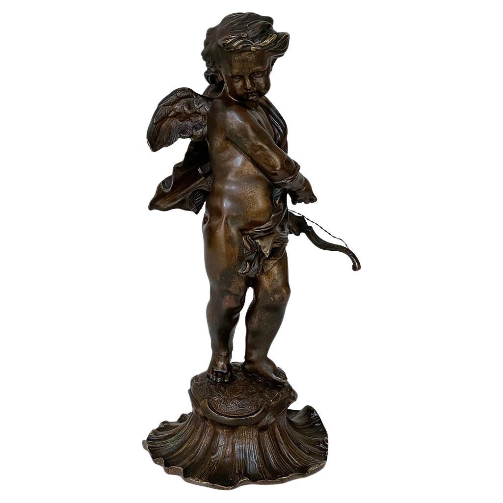 Estatua francesa de bronce de Cupido del siglo XIX