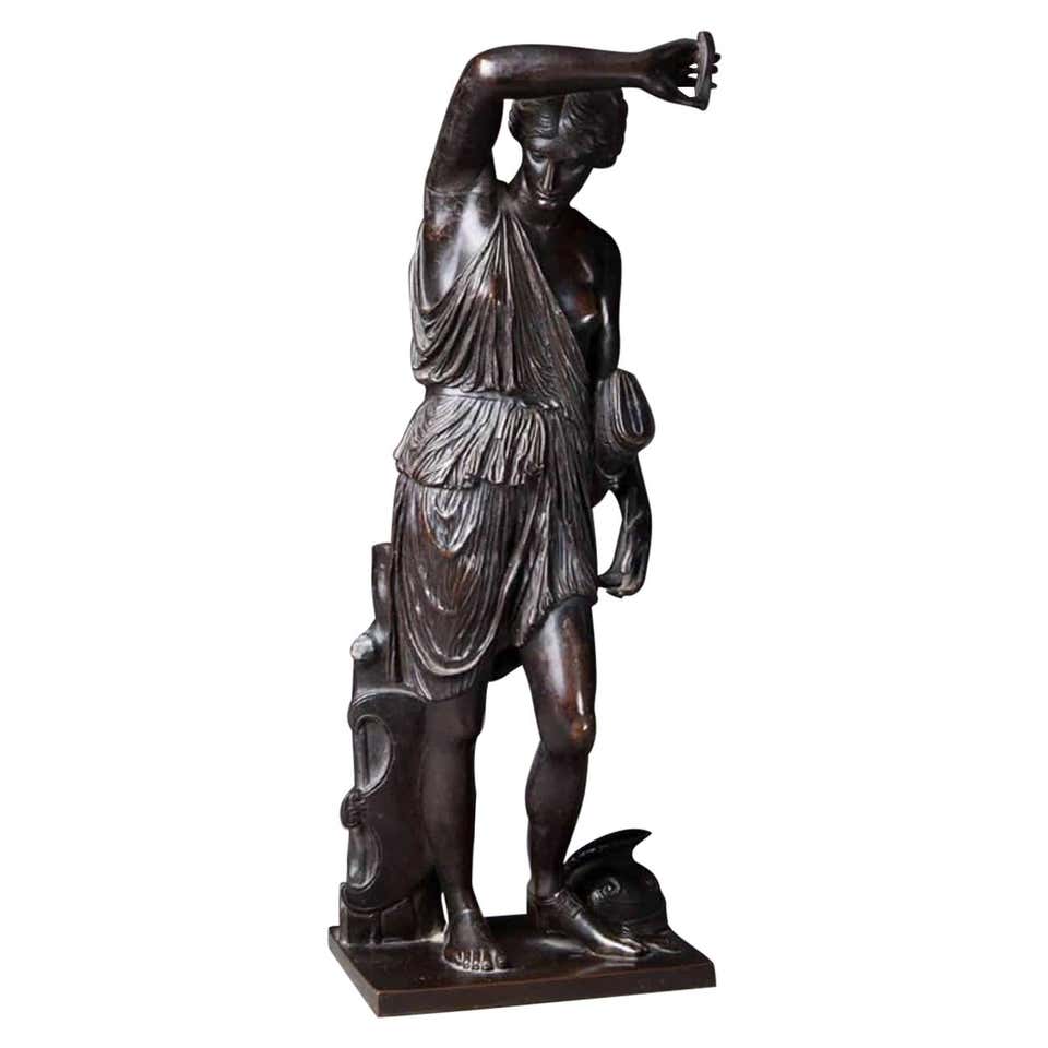 19th Century French Bronze Statue of the Goddess Diana by Barbedienne For Sale