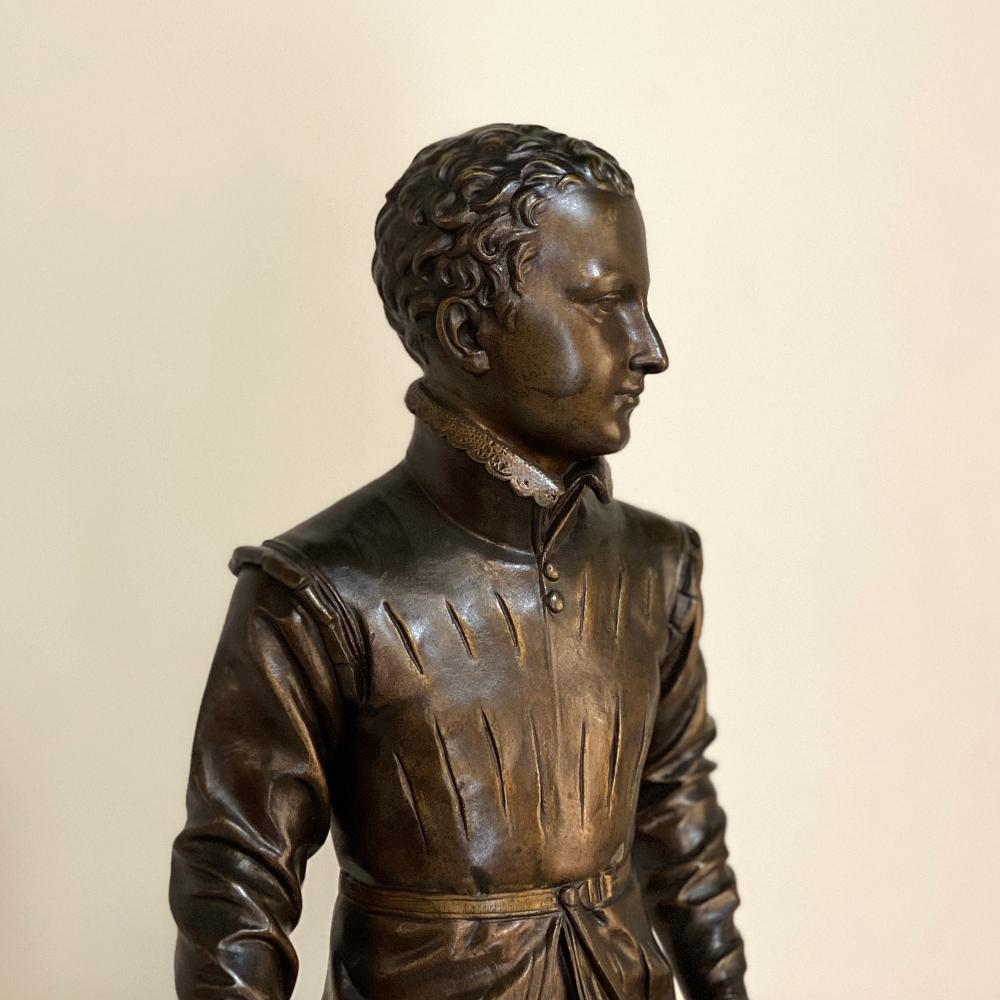 Français statue française en bronze du 19ème siècle du jeune Henri IV en vente
