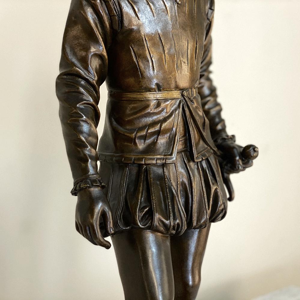 Fait main statue française en bronze du 19ème siècle du jeune Henri IV en vente