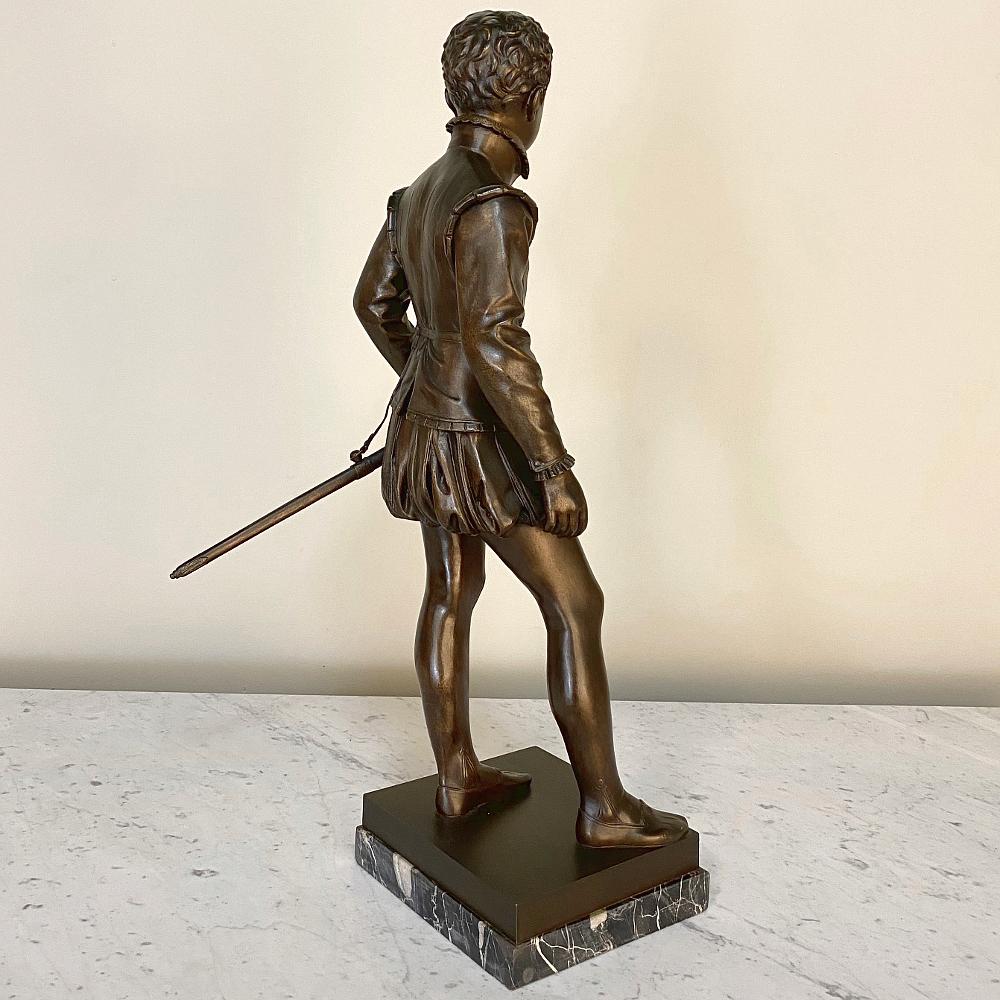 Bronzo Statua di bronzo francese del XIX secolo raffigurante il giovane Enrico IV in vendita