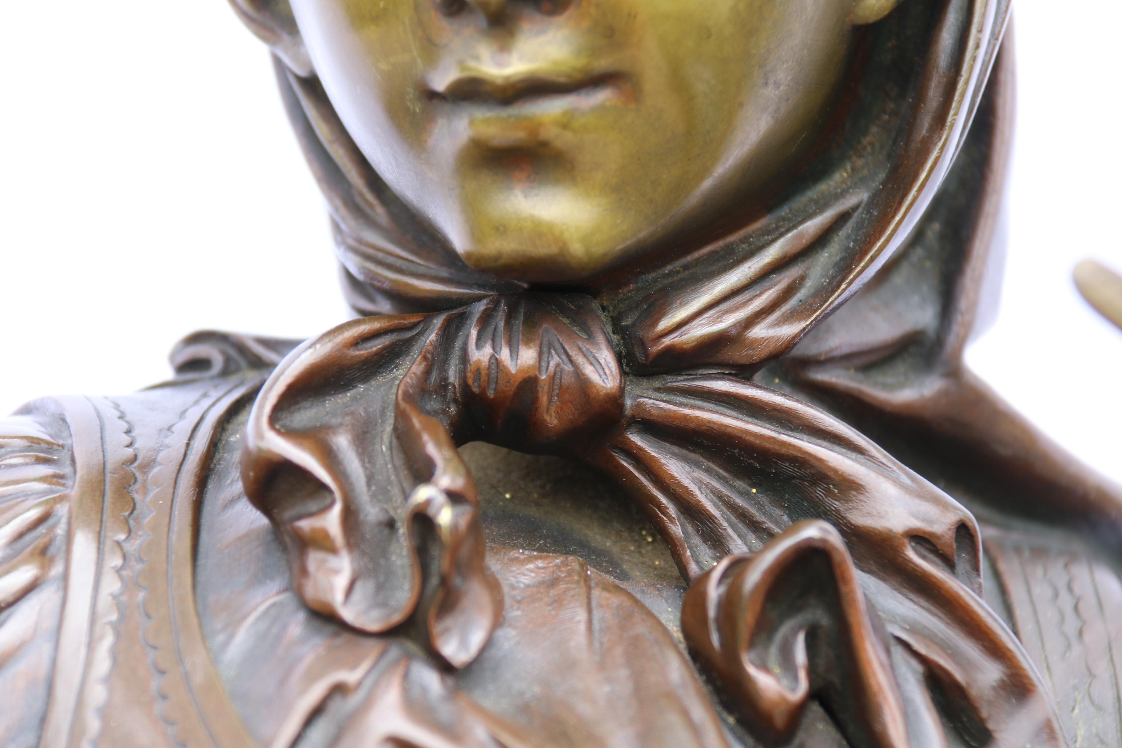 19th century French bronze study of a mother and daughter by Lucien Madrassi For Sale 7